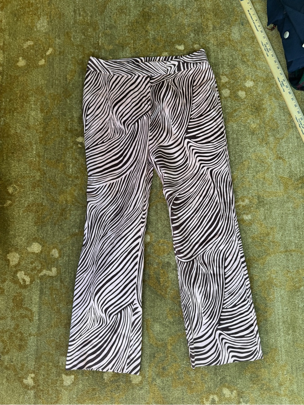 Jade Pink and Black Zebra-Print Wide-Leg Pants